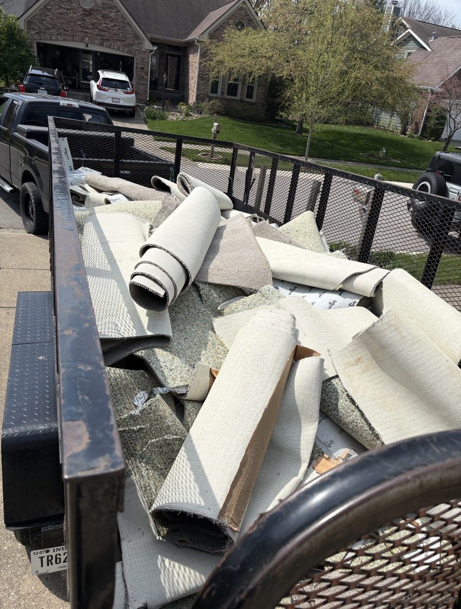 After: carpet loaded and hauled away